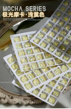 New Aurora Light Green Glitter Diamond Nail Art Hot Sale Love Butterfly Pointed Bottom Drill Nail Jewelry Wholesale