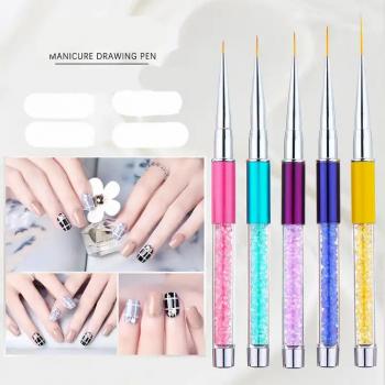 Factory Wholesale Customizable Logo Nail Brush Oval Flat Ombre Fan Liner 3d Acrylic Brush For Beginners Nail Tool Set