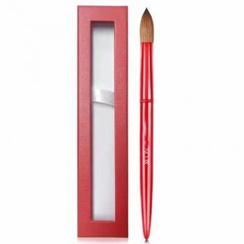 Ganxian Custom Logo Real Kolinsky Hair Red Metal Handle Round Head Acrylic Nail Brush for Acrylic Nails Art