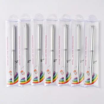 High Quality Custom Logo Real Kolinsky Hair Silver Metal Handle Round Head Acrylic Nail Brush for Acrylic Nails Art No reviews yet
