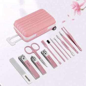 16PCS Nail Care kit Manicure Grooming Set Stainless Steel Professional Nail Clipper Set with Travel Case