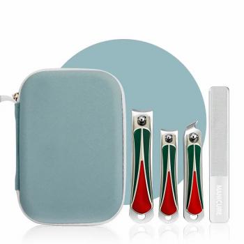 New 4PCS Nail Cutter Nail File Set Stainless Steel Ultra Sharp Toenail Fingernail Clippers with Portable Travel Case