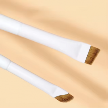 Hot Sale Private Label Vegan Synthetic Hair Sickle Angled Flat Top Eyebrow Eyeliner Single Makeup Brush Set