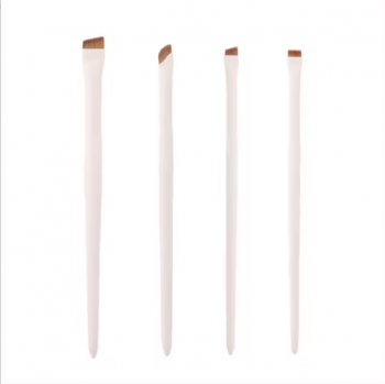 Hot Sale Private Label Vegan Synthetic Hair Sickle Angled Flat Top Eyebrow Eyeliner Single Makeup Brush Set
