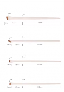 Hot Sale Private Label Vegan Synthetic Hair Sickle Angled Flat Top Eyebrow Eyeliner Single Makeup Brush Set