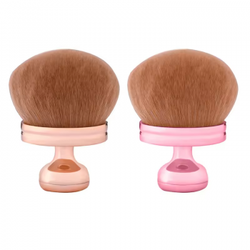 Rose Gold Soft Synthetic Hair Large Mushroom Luxury Puff Body Brush Custom Logo Makeup Bronzer Brush For Body Application