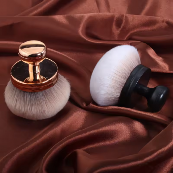 Rose Gold Soft Synthetic Hair Large Mushroom Luxury Puff Body Brush Custom Logo Makeup Bronzer Brush For Body Application