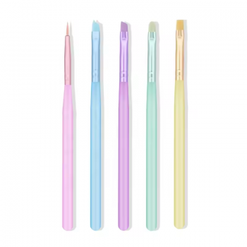 5 Pack Colorful Nail Brush Pen Set Ice Penetrating Brush Set