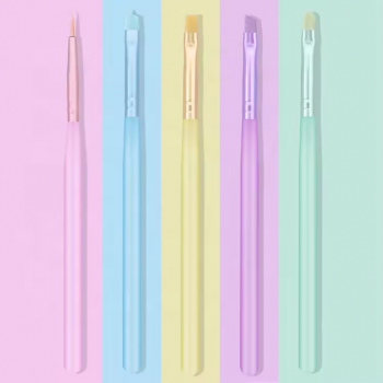 5 Pack Colorful Nail Brush Pen Set Ice Penetrating Brush Set