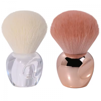 Crystal Mushroom Transparent Round Hair Nail Dust Cleaning Powder Brush Nail Art Brush