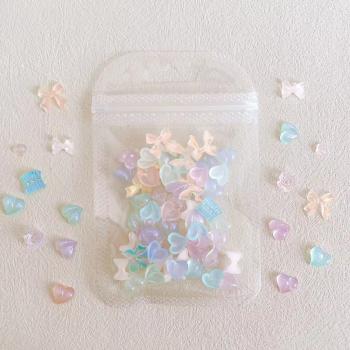 New Product Resin 3D Nail Charms In Bulk Kawaii Heart Nail Art Decorations Pink Charms Accessories Wholesale