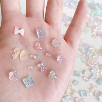 New Product Resin 3D Nail Charms In Bulk Kawaii Heart Nail Art Decorations Pink Charms Accessories Wholesale