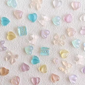 New Product Resin 3D Nail Charms In Bulk Kawaii Heart Nail Art Decorations Pink Charms Accessories Wholesale